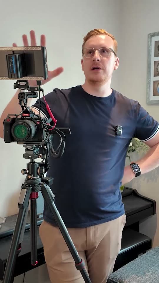 Sam Martin setting up a Canon camera on a client shoot