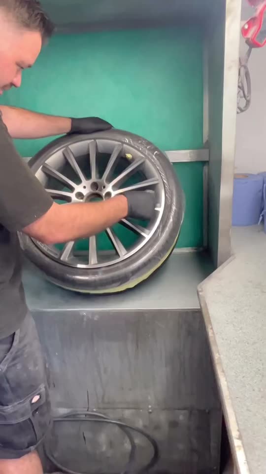 A wheel repair reel for Alloy Logic, a mobile alloy wheel firm