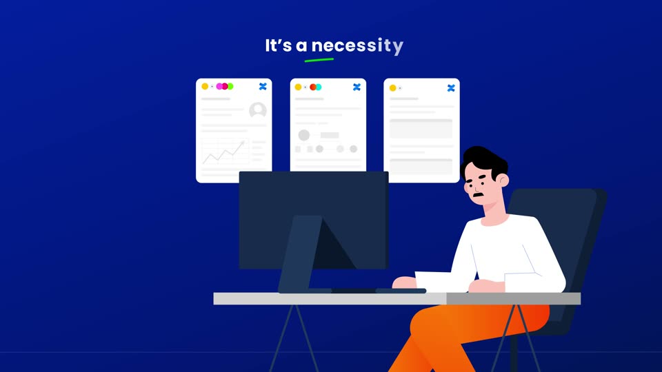 An animated AppFox explainer showing illustrated colleagues working on shared documents