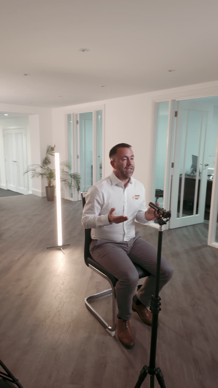 Assured Heating presenting to camera during the shoot