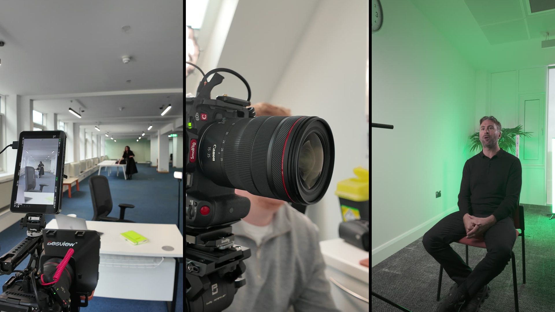 Behind the scenes on three Sequence interview shoots