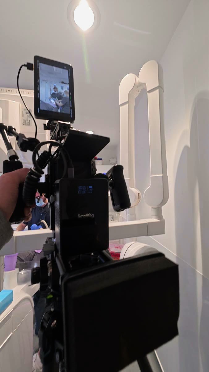 Setting up the camera in the clinic