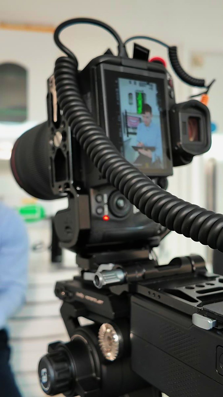 Framing the shot on the monitor