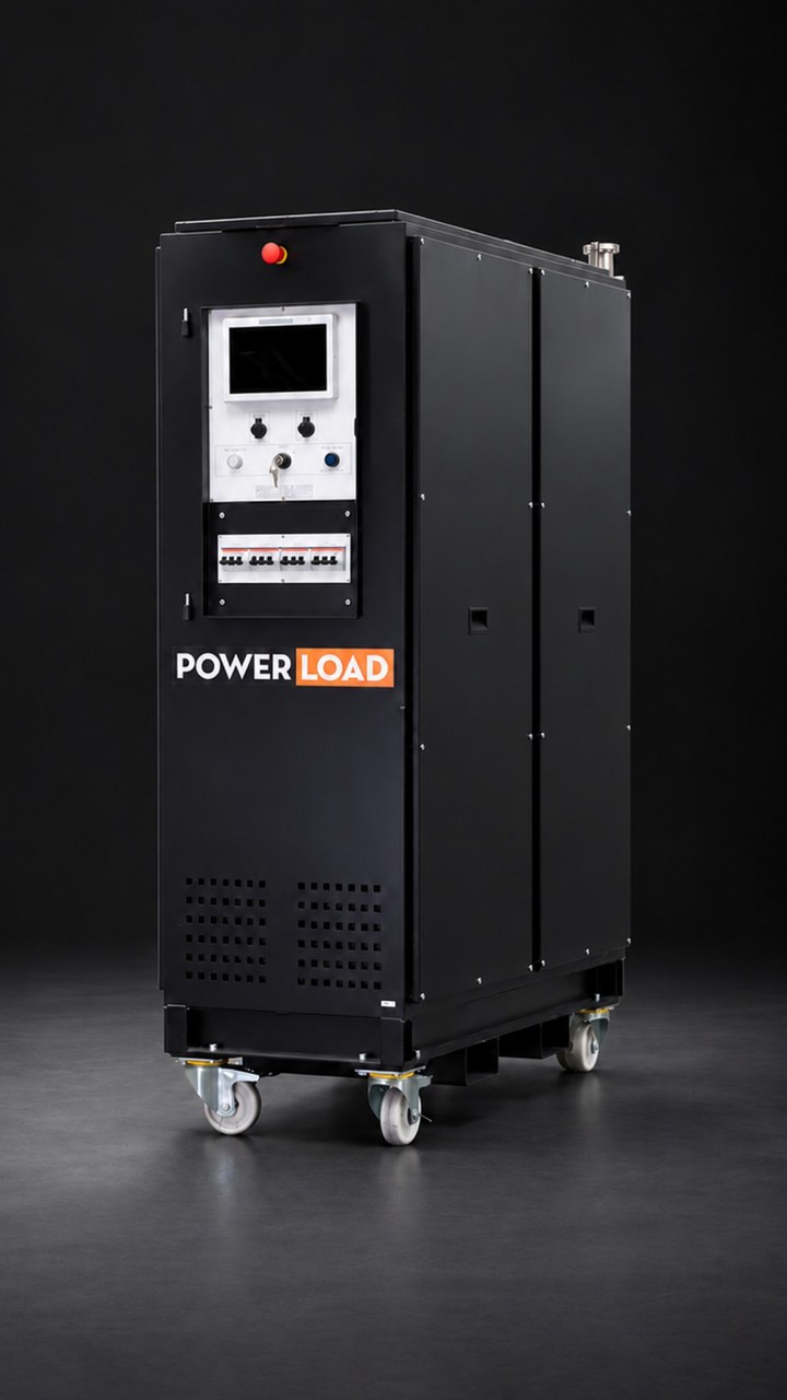 The PowerLoad GPU emulator cabinet in the studio