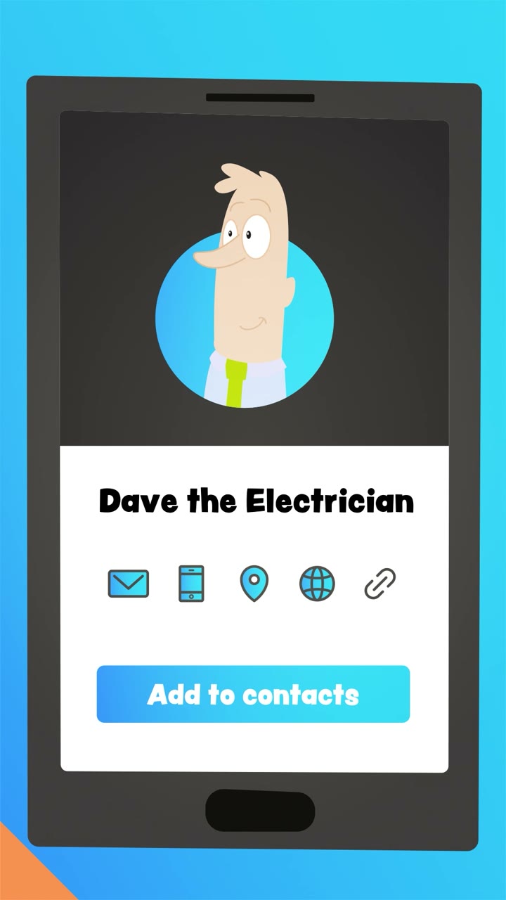 A digital business card for Dave the Electrician