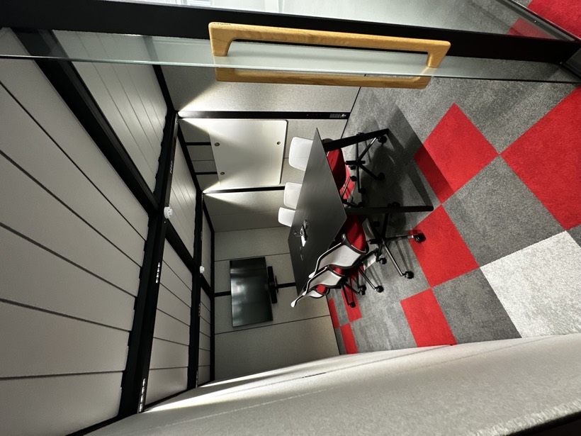 A finished Fluid meeting pod interior