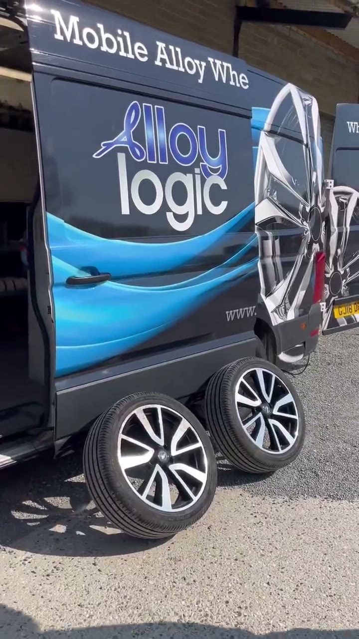The Alloy Logic mobile alloy wheel repair van, parked on site