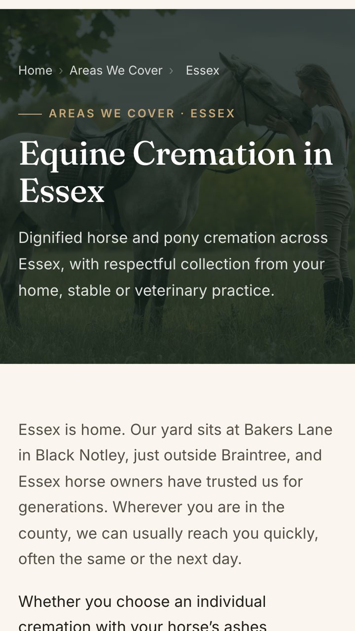 The W. Martin Essex county page on a phone