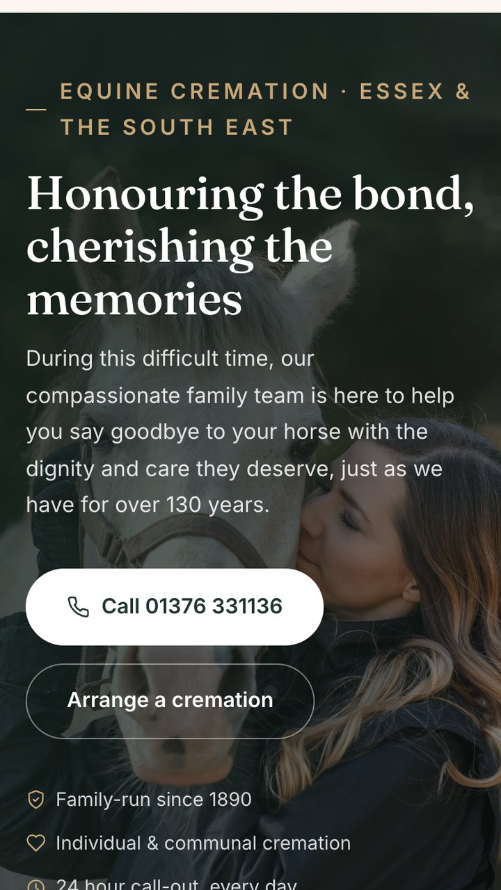 The W. Martin & Son homepage on a phone