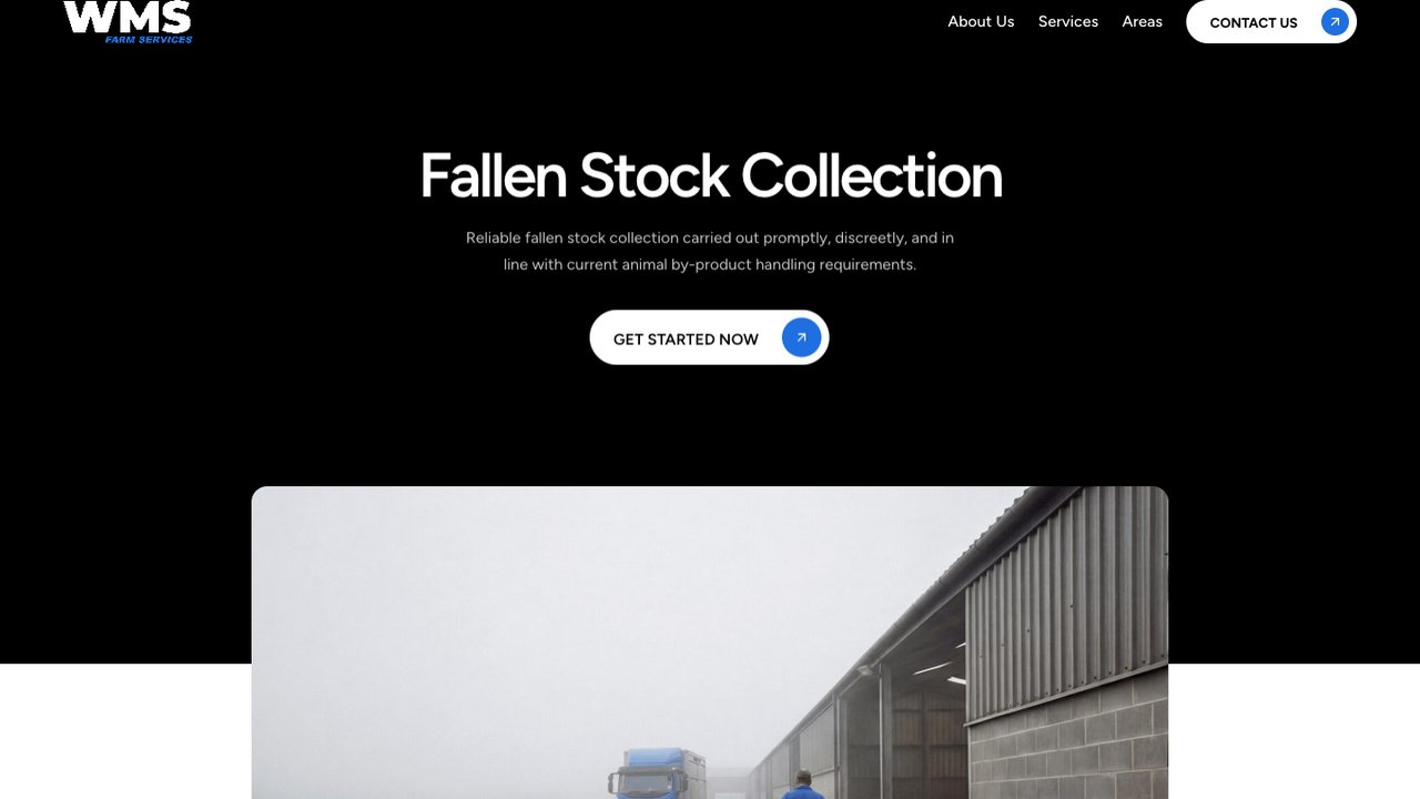 The WMS fallen stock collection service page on desktop