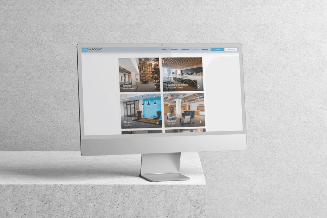 A property and interiors website homepage designed by The Sequence