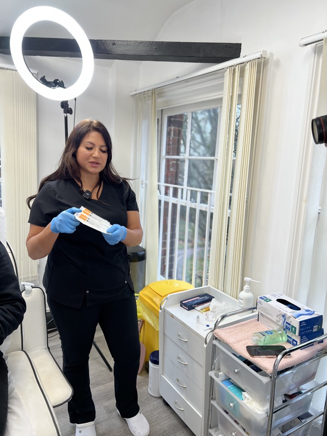 Filming a health and beauty client on location in Essex