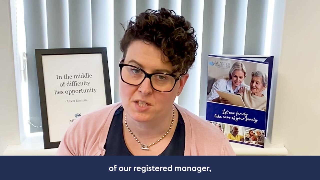 A home care agency owner talks to camera in a testimonial video