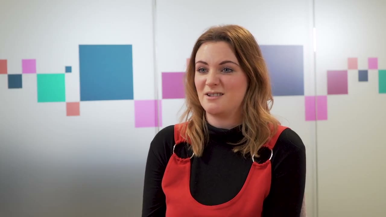 Kingston Smith staff on camera in an employer branding video