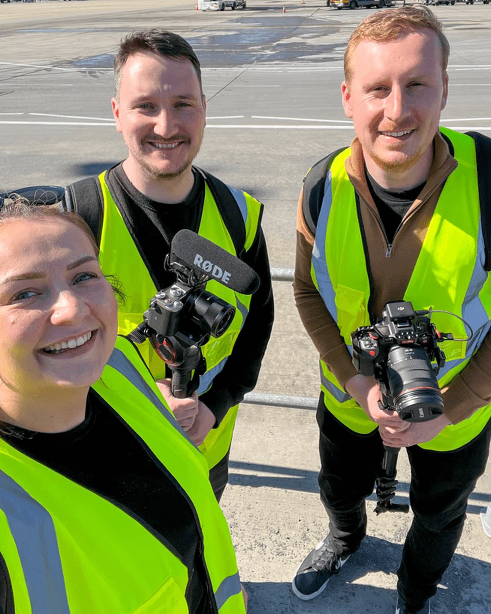 The Sequence crew on location with cameras